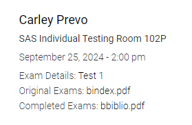 Example image depicting a completed exam in Accommodate.