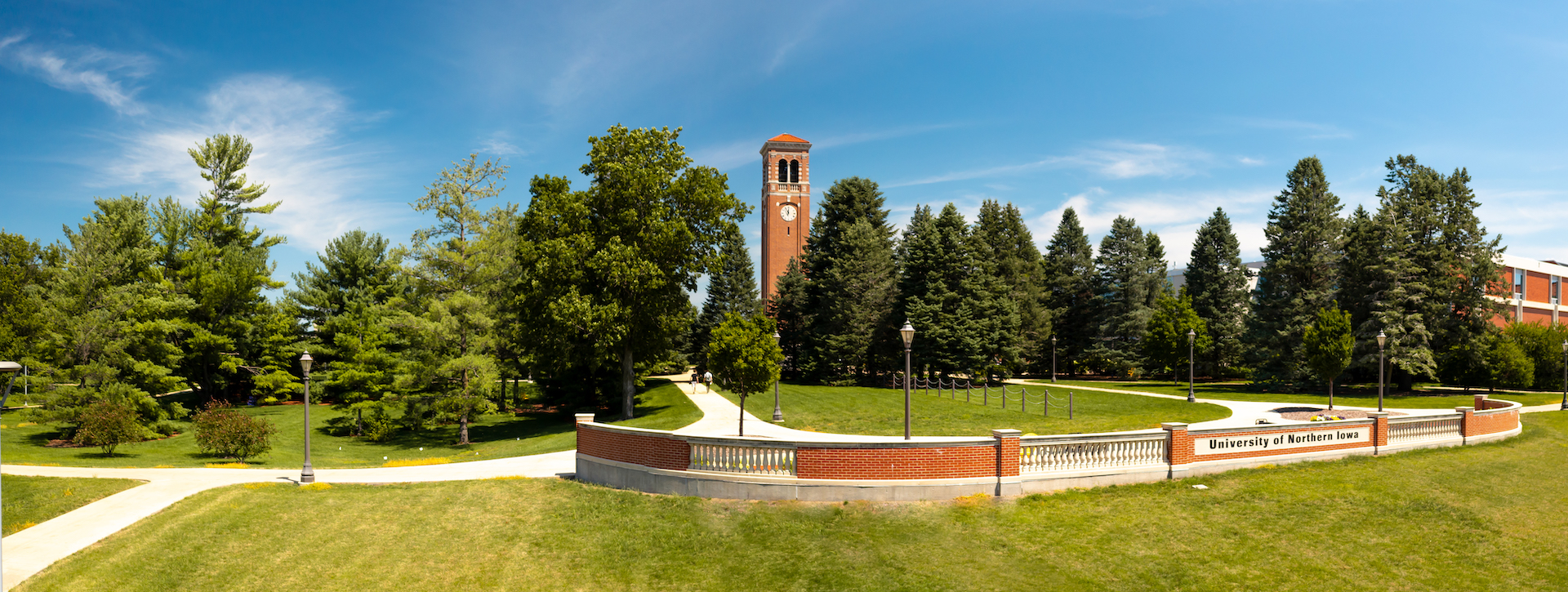 UNI Campanile from drone view.